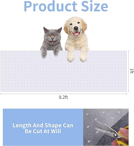 Miniatura 2 de Protector de alfombra de gato de 8.2 pies, protector antideslizante para mascotas, tapón de arañazos de alfombra en la puerta