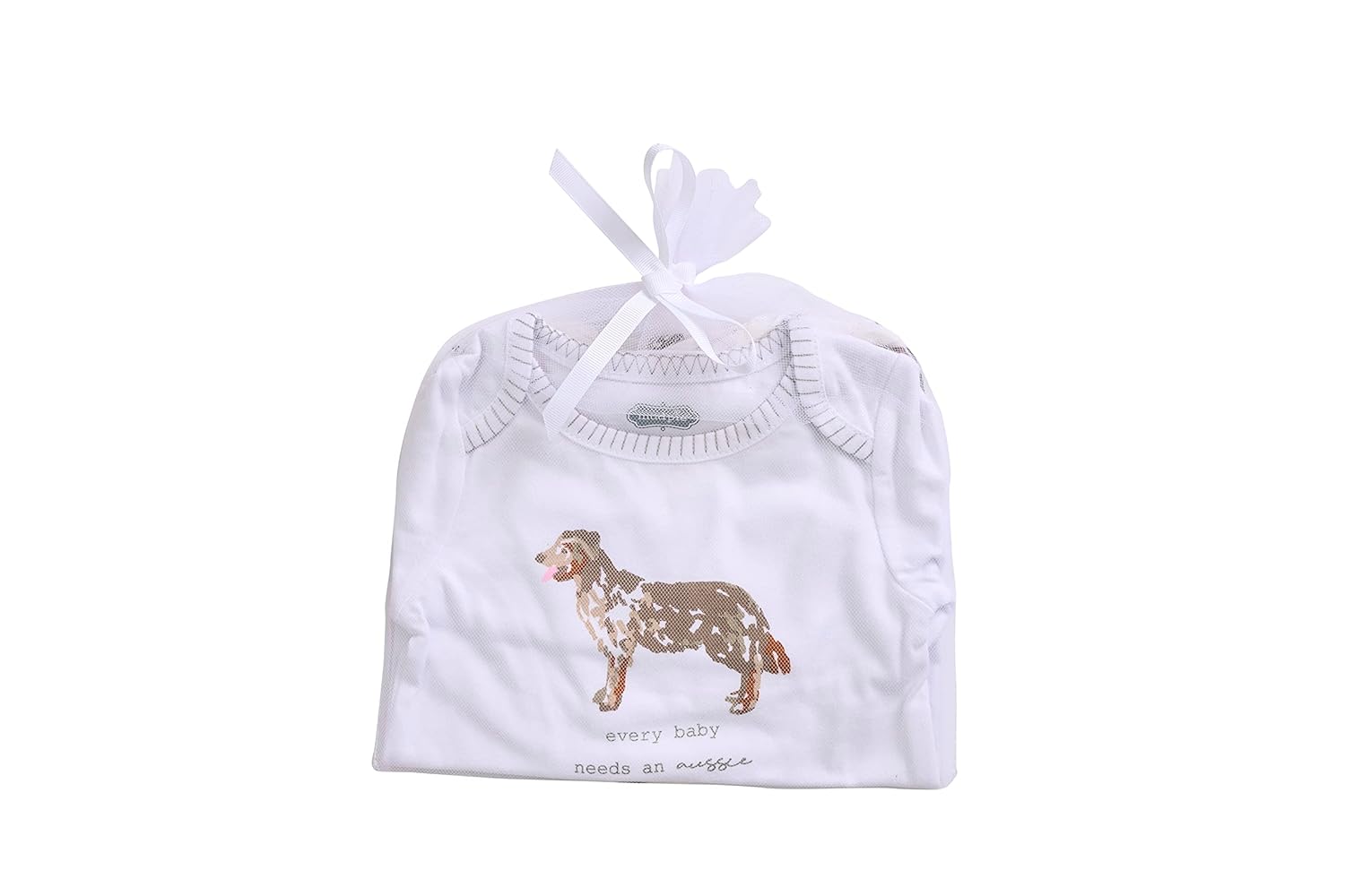 Mud Pie Baby Dog Breed Bodysuit and Bib Set, Aussie, 0-6 Months - Image 2