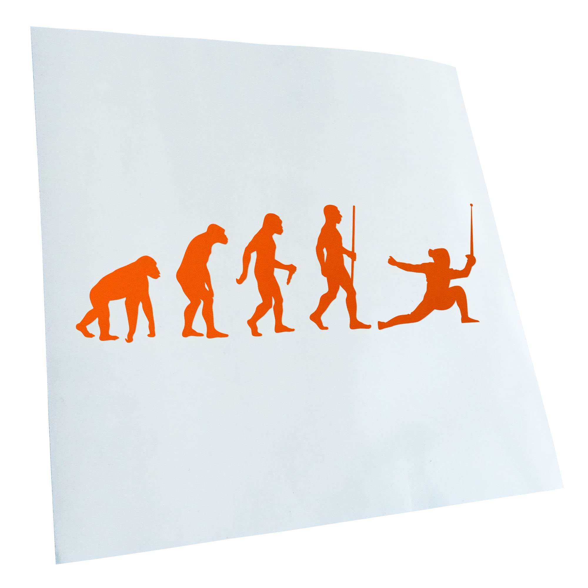 Kiwistar - Car Sticker - Fencing Epee Evolution - Orange - 40 x 12 cm - Rear Window Car Sticker Weatherproof for Car Truck Moped Truck - Sticker Exterior Self-Adhesive Tuning Accessories for Window