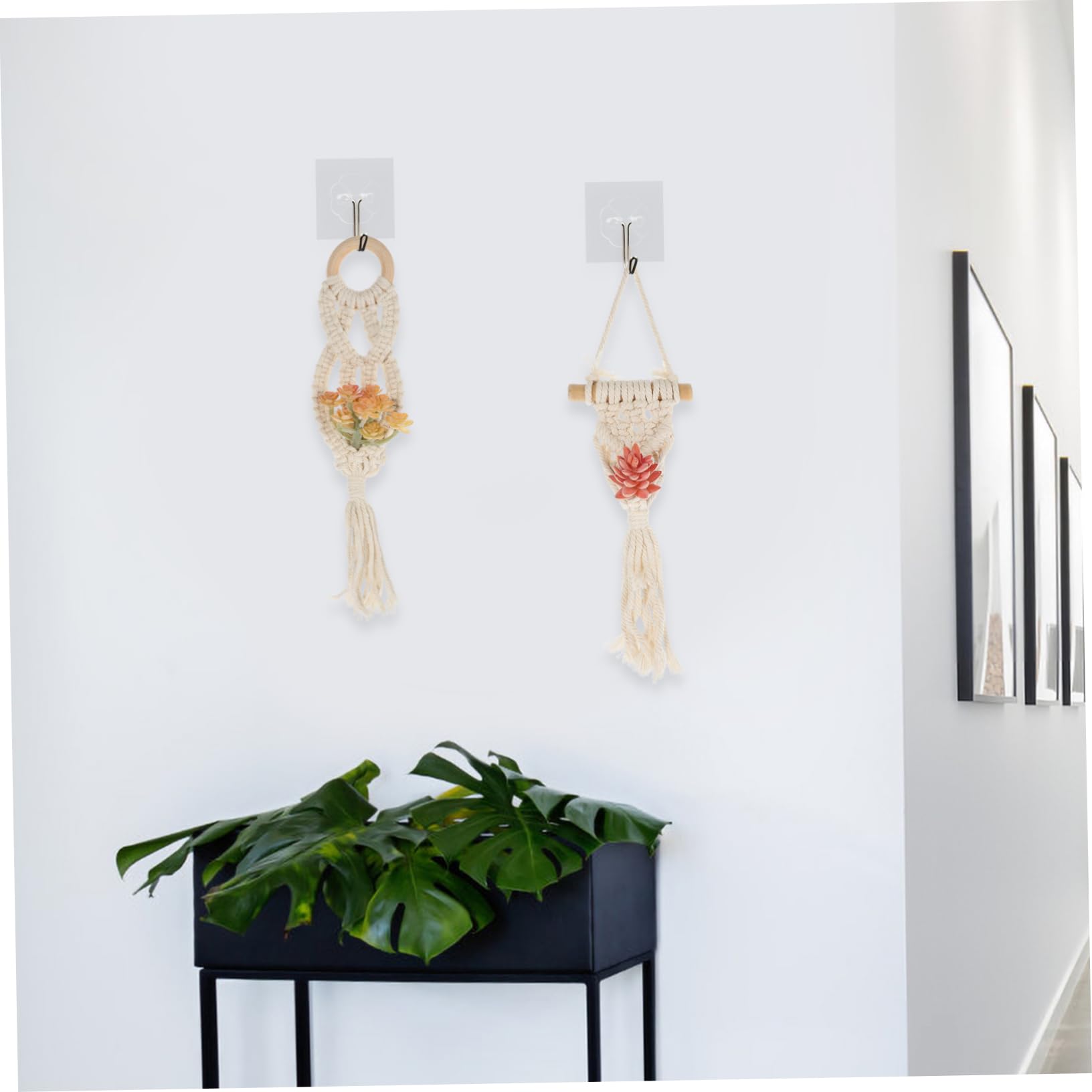 Sosoport 4pezzi Macrame Woven Hanging Planter Hanger Design Boho Per Piante Sospese Adatto Per Giardini Balcone e Decorazioni Casa Materiali Resistenti e Facile Installazione