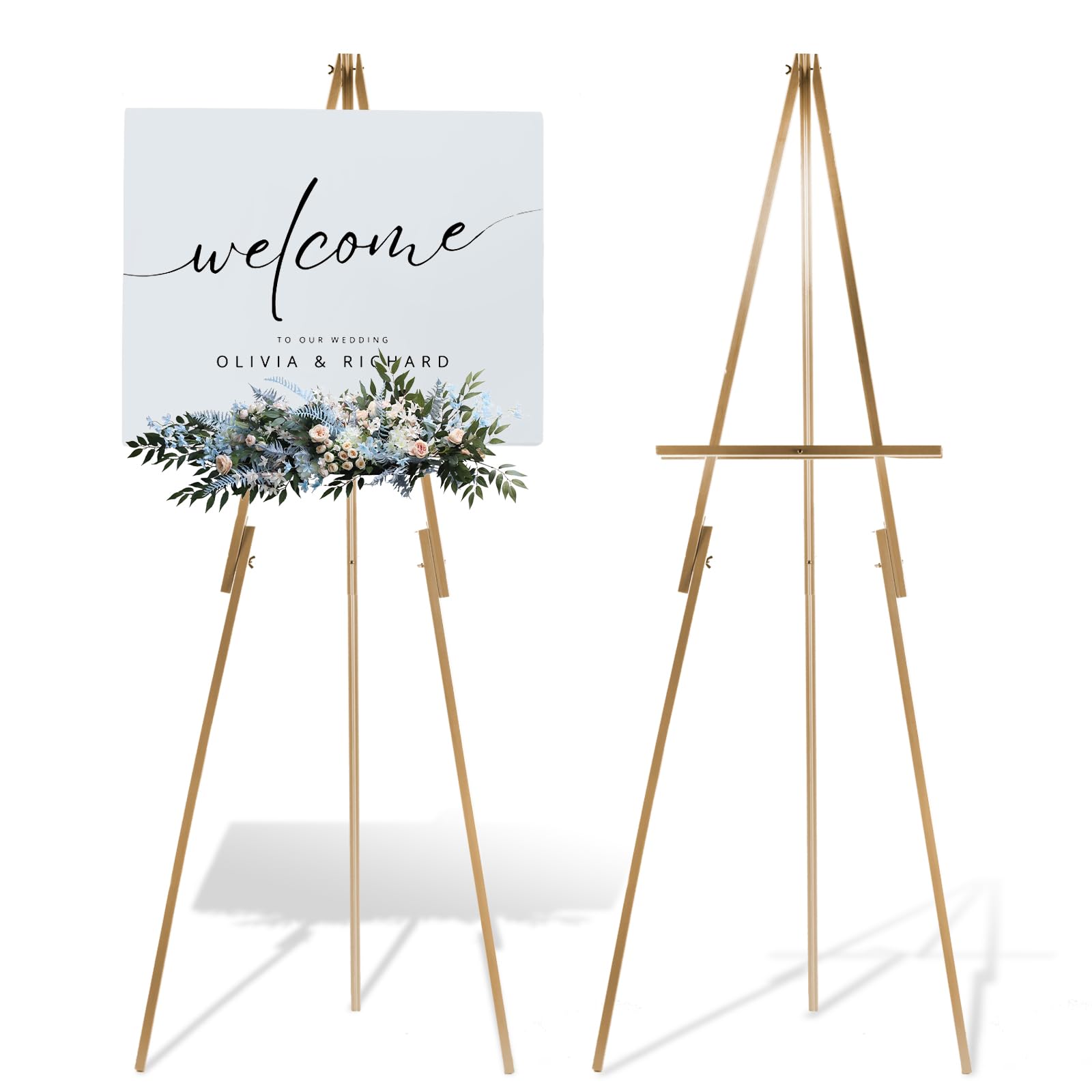 63''Wooden Tripod Display Easel Stand for Wedding Sign, Portable Tripod Wood Artist Easel
