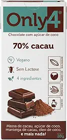 Chocolate Tablete 70% Cacau Sem Lactose Vegano 20g - Only4