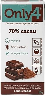 Chocolate Tablete 70% Cacau Sem Lactose Vegano 20g - Only4