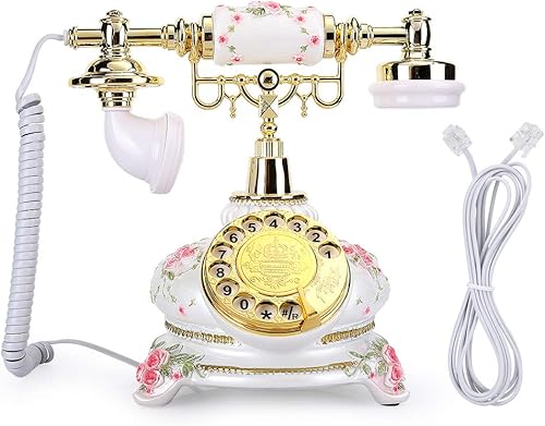 Miniatura 7 de Teléfonos rotativos para línea fija, teléfono fijo retro Teléfono antiguo de moda para el hogar, teléfono vintage con cable Teléfono antiguo para