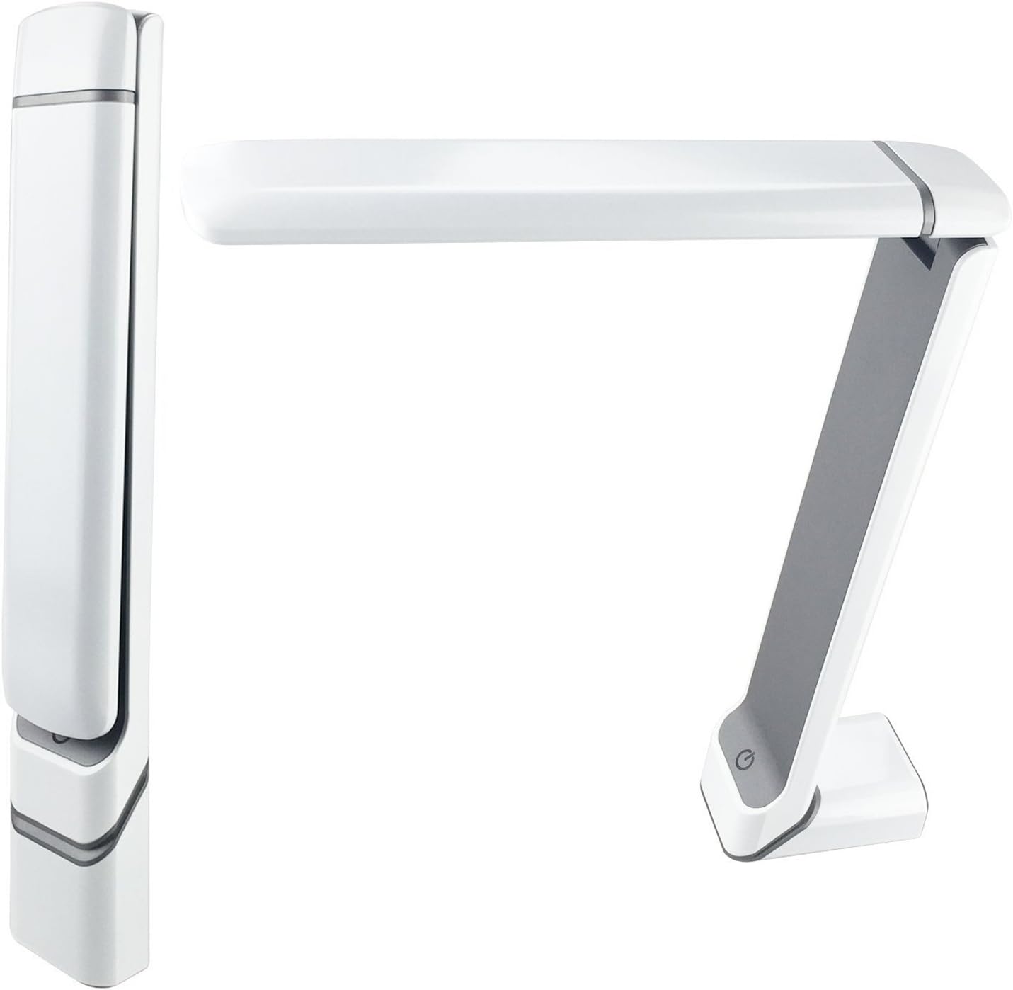 Premer PM-L615-W LED Desk Lamp/Table Lamp with USB Rechargeable Dimmable Portable for 8 Hours,Eye-Caring Panel Design Touch-Sensitive Switch 3 Brightness Levels