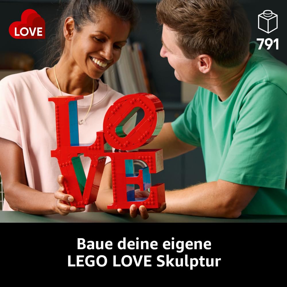 LEGO Art Love - Modellbau für Erwachsene - dekoratives Kunstobjekt zum Bauen - kreative Aktivität für Frauen und Männer - Geschenkidee für Paare - 31214
