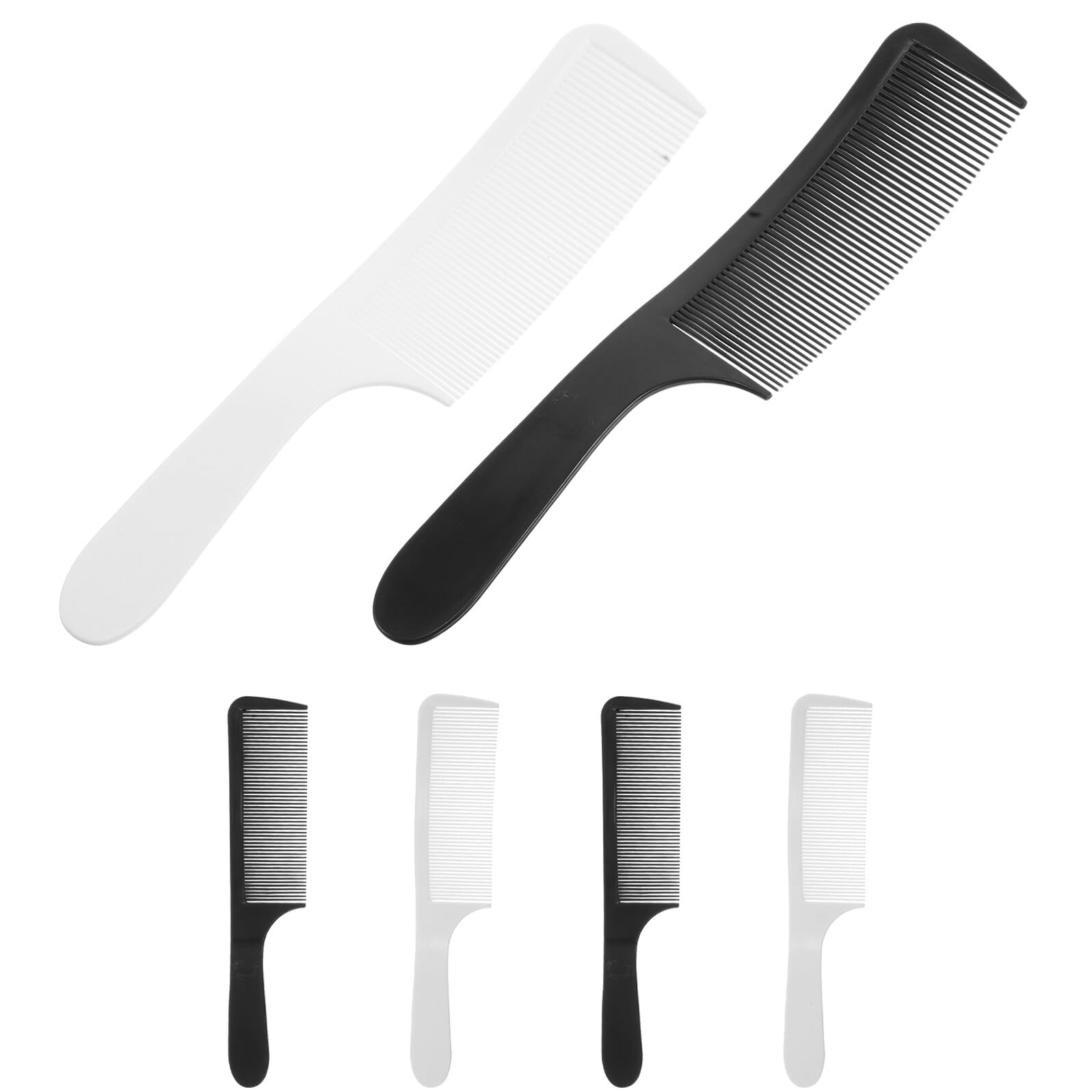 6 Peines Profesionales para Peluquero para Hombre, Peines Curvos Ergonómicos de Plástico Resistente, Colores Negro y, Diseño de Punta Plana para Corte y Peinado en Barbería