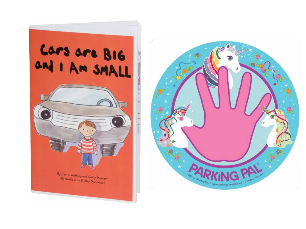 Magnet + Children's Safety Book Combo – Toddler Parking Lot Safety Set – Teaches Kids to Wait Safely by the Car – Made in USA – Great for Autism, Preschool & Daycare – Dinosaur