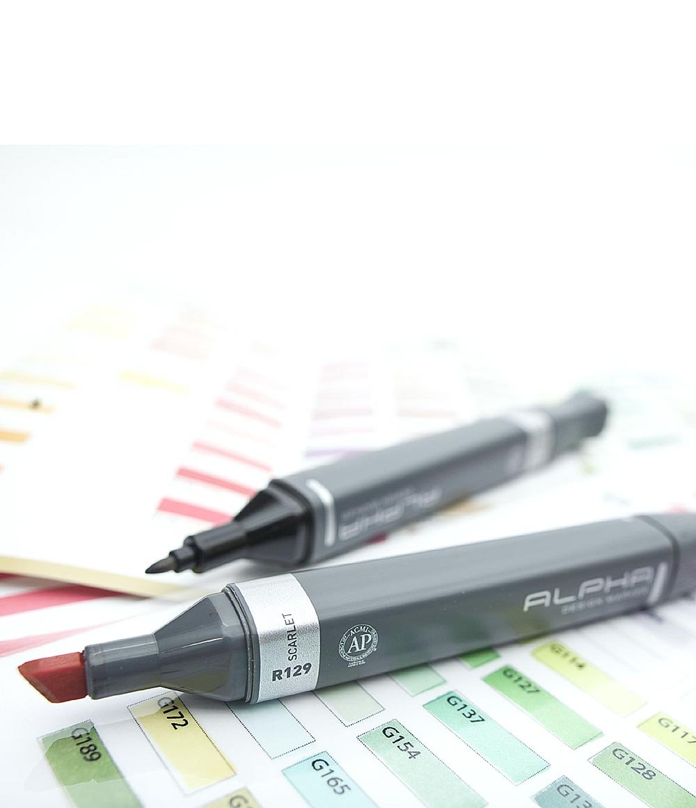Alpha Design EF Textmarker-Set, 12 Stück, Grau