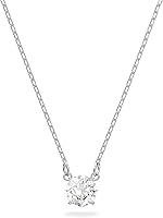 Swarovski Constella Stilla Attract Crystal Pendant Necklace - Rhodium-Plated Silver Chain, Dainty 38cm Design