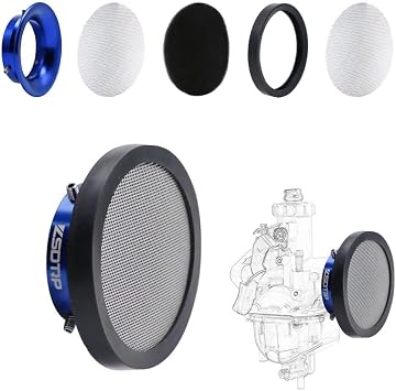 Carburetor Carb 40mm Air Filter Cleaner Velocity Stack Modified Trumpet with Sponge Filter Steel Mesh for VM22 PZ22 GX160 GX200 Short Fast Intake Suggest for Small Displacement Blue,40mm