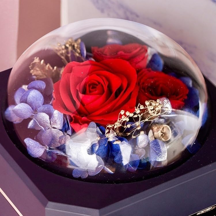 アクセサリーケースミラー付きプリザーブドフラワー収納ボックス プリザーブドフラワー アクセサリーボックス 写真立て付き ジュエリー