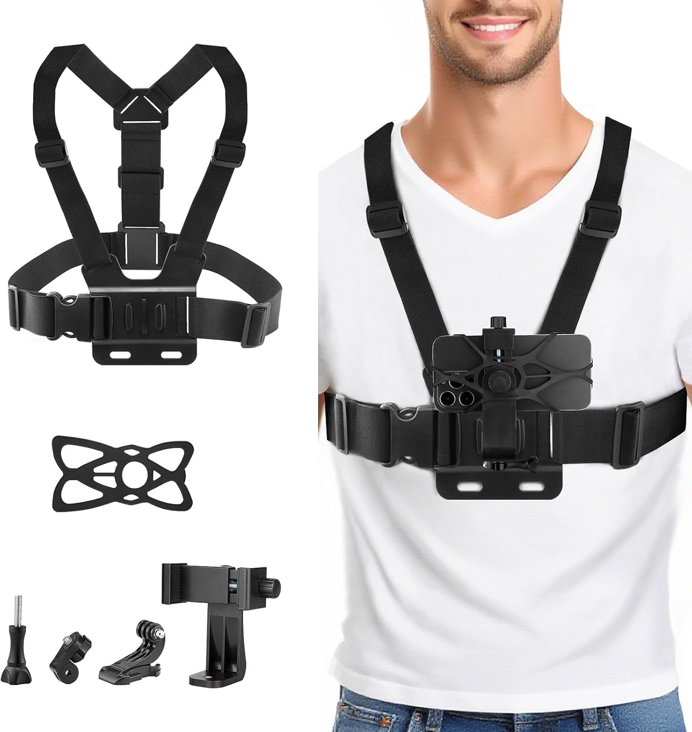 SHOPEE Phone Chest Mount Harness Chesty Vest Mount Strap for Action Camera Compatible with iPhone 16, Samsung, Xiaomi, Go Pro Hero,Max,Go Pro Hero 7,6, 5,4, Session,3+,3,Hero/Insta 360-image-25
