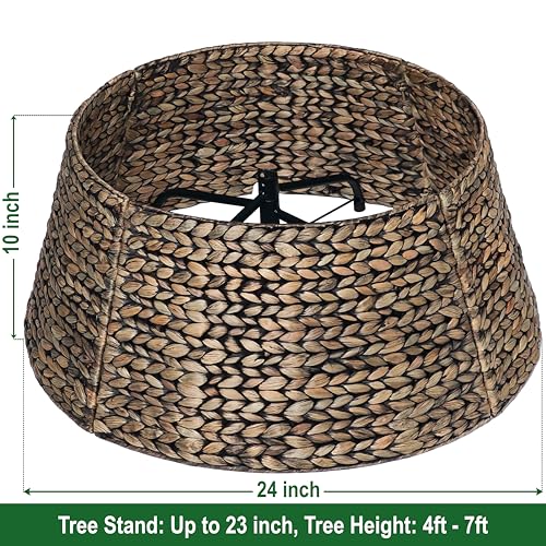 CENBOSS-Christmas-Tree-Collar-Rattan-Xmas-Tree-Collar-for-Artificial-Trees-Woven-Wicker-Christmas-Tree-Skirt-Tree-Stand-Base-Cover-Tree-Basket-Base-Box-Christmas-Tree-Ring-Black-Wash-24-inch CENBOSS Christmas Tree Collar Rattan Xmas Tree Collar for Artificial Trees Woven Wicker Christmas Tree Skirt Tree Stand Base Cover Tree Basket Base Box Christmas Tree Ring Black Wash 24 inch
