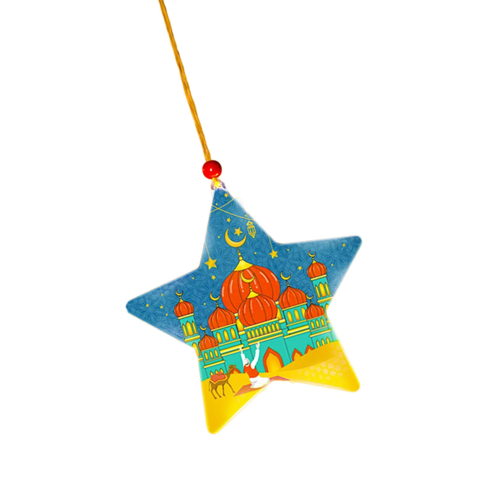 Kalttoy Decorative LED Light Eid Decorative Lamp Star Shape Led Lamp Hanging Decorations for Home Decoration Festival Supply Window Decoration