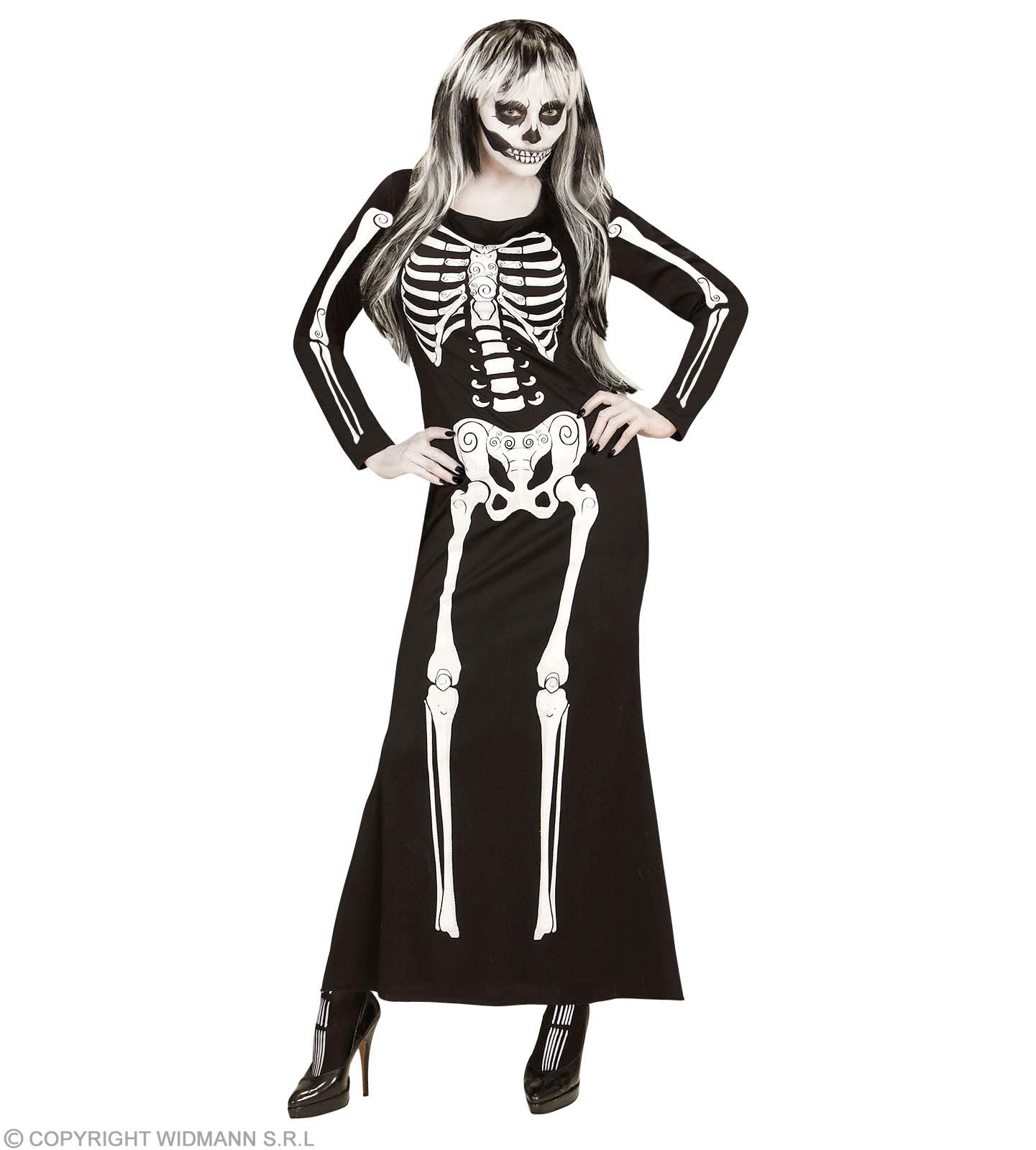 Widmann 65662 Adult Skeleton Lady Costume M
