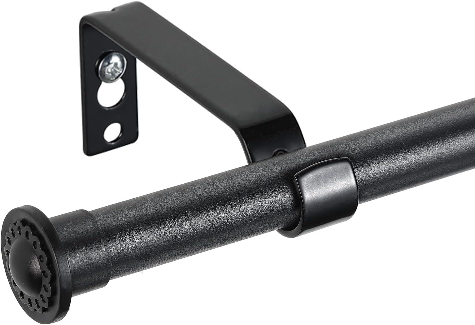 YeYeBest Room Darkening Blackout Curtain Rod - 66"-144" Window Long Curtain Rod Set - Modern Simple Decorative Style 5/8" Metal Pole - Heavy Duty Curtain Rod with Bracket - Black