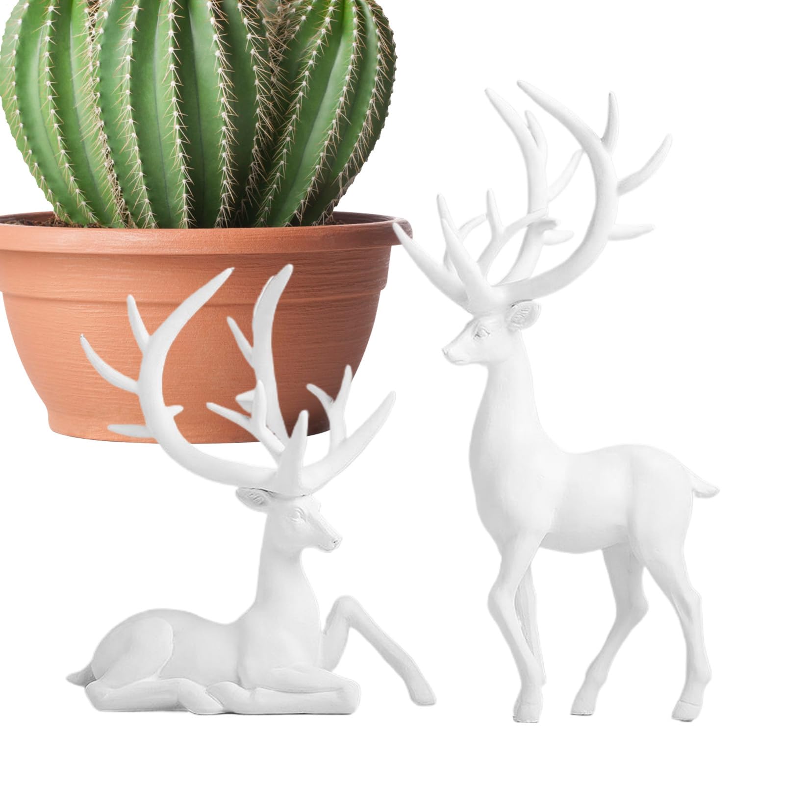 Estatua de ciervo para decoración de mesa en el dormitorio y figuras decorativas de resina