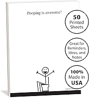 Vista 3 de Bloc de notas divertido para compañeros de trabajo – Pooping is Awesome Design – 4 x 5.25 pulgadas, 50 hojas