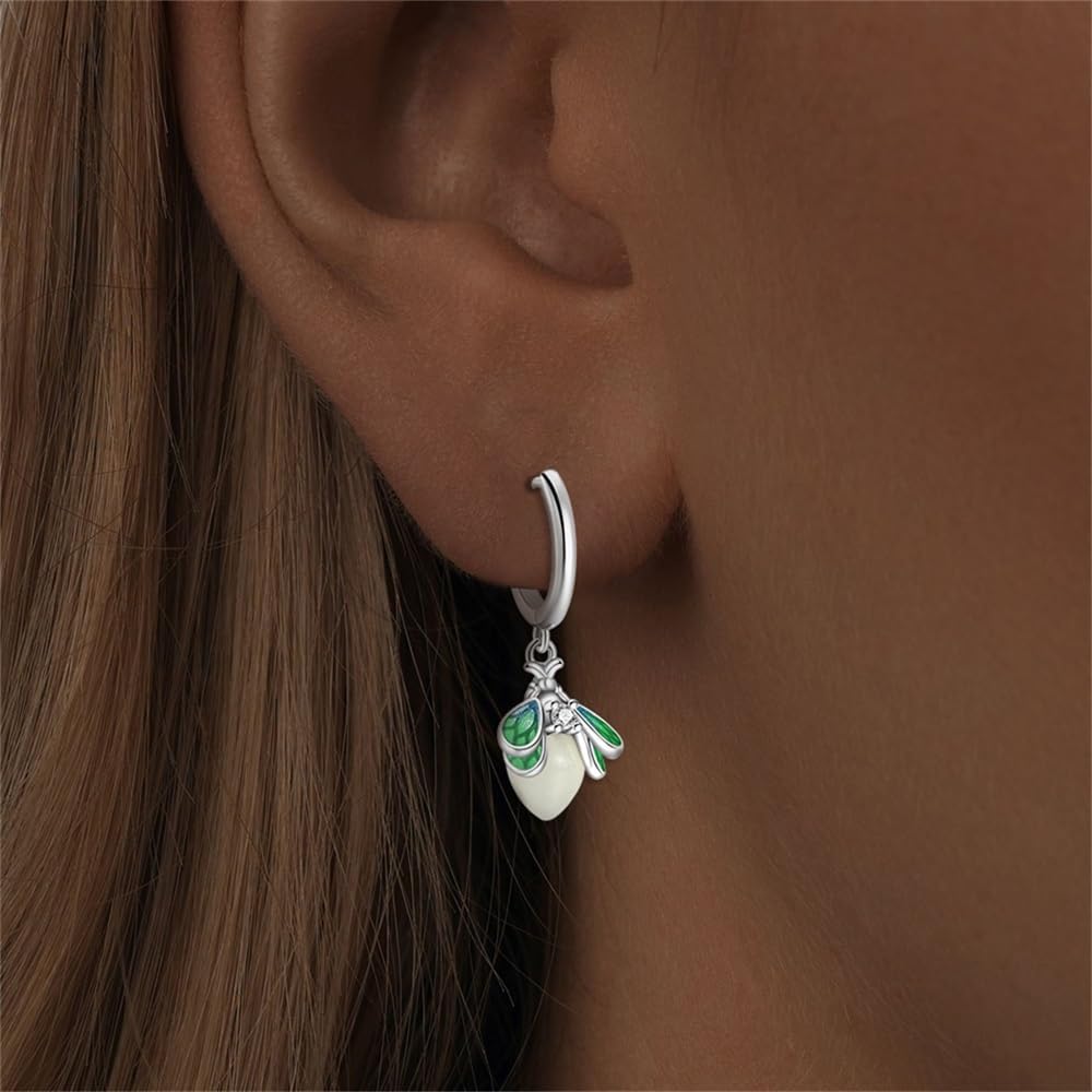 S925 Silver Earrings Various Hypoallergenic Hoop Earrings for Women Colorful CZ Huggie Cute Drop Earring Best Gift to Women - Image 4