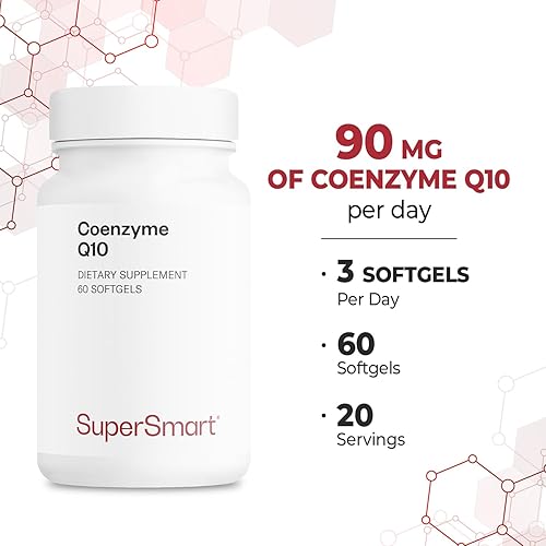 Miniatura 5 de Supersmart - Co-Enzima Q10 (CoQ10) 90 mg por día - Suplemento de ubiquinol con tocoferoles y vitamina E  Sin OMG y sin gluten - 60 cápsulas blandas