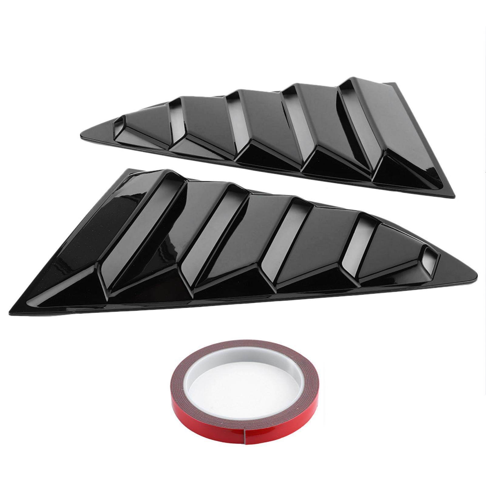 Window Louvers Car Rear Side Window Louvers, ABS Self-adhesive Glossy Black Window Louvers for Camaro