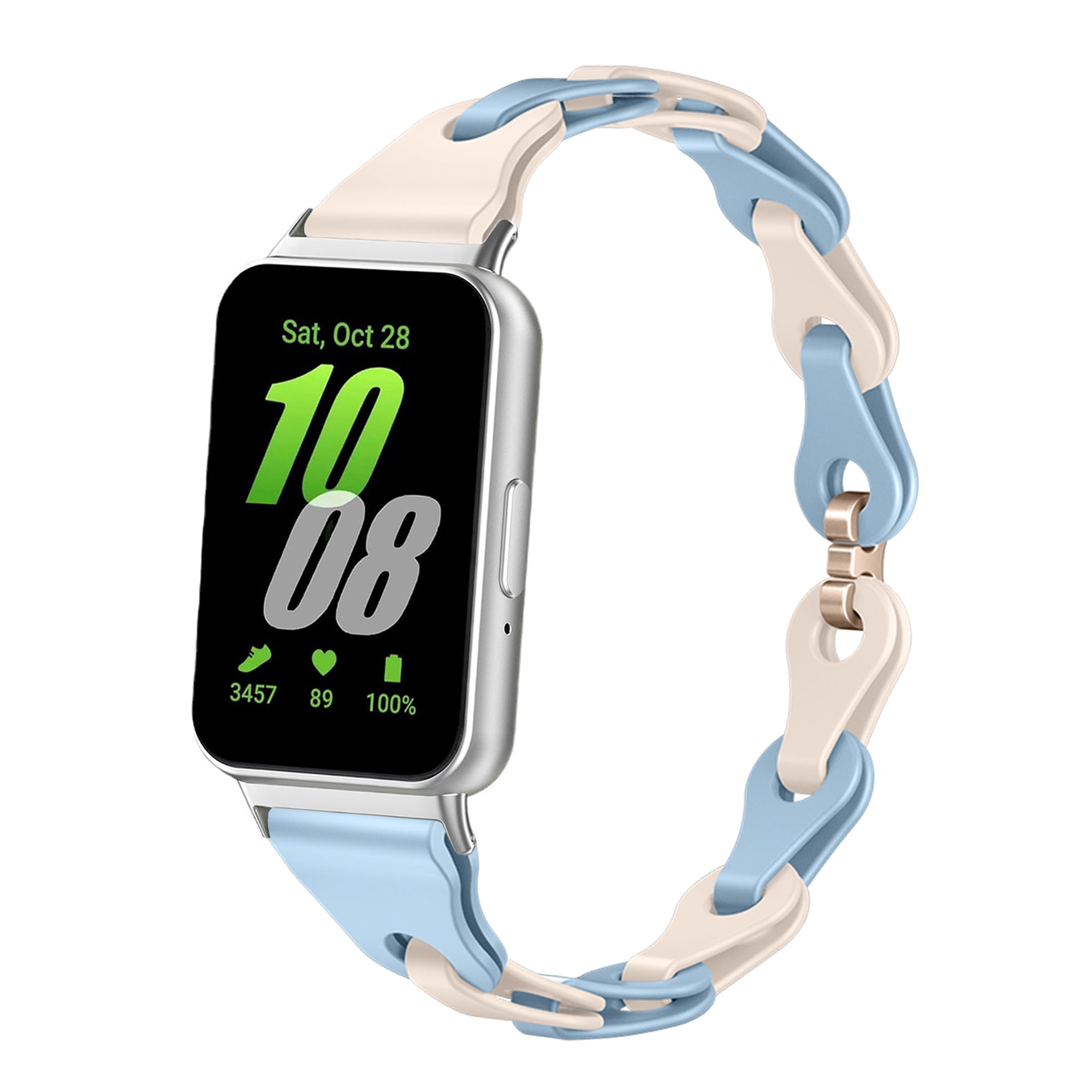 Gheper Slim fit Bands Compatible with Samsung Galaxy Fit3[2024] SM-R390 Smartwatch Bracelet Soft Silicone Sport Wristband Straps Replacement for Galaxy Fit3[2024] SM-R390 Women