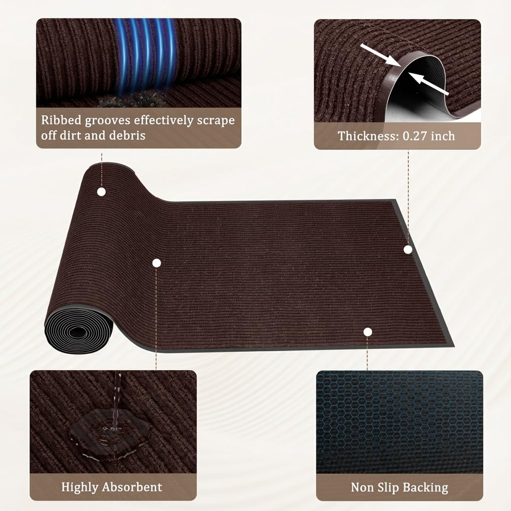 4' X 6' Brown Commercial Grade Door Mat Indoor Outdoor Entrance — Amazon image 3