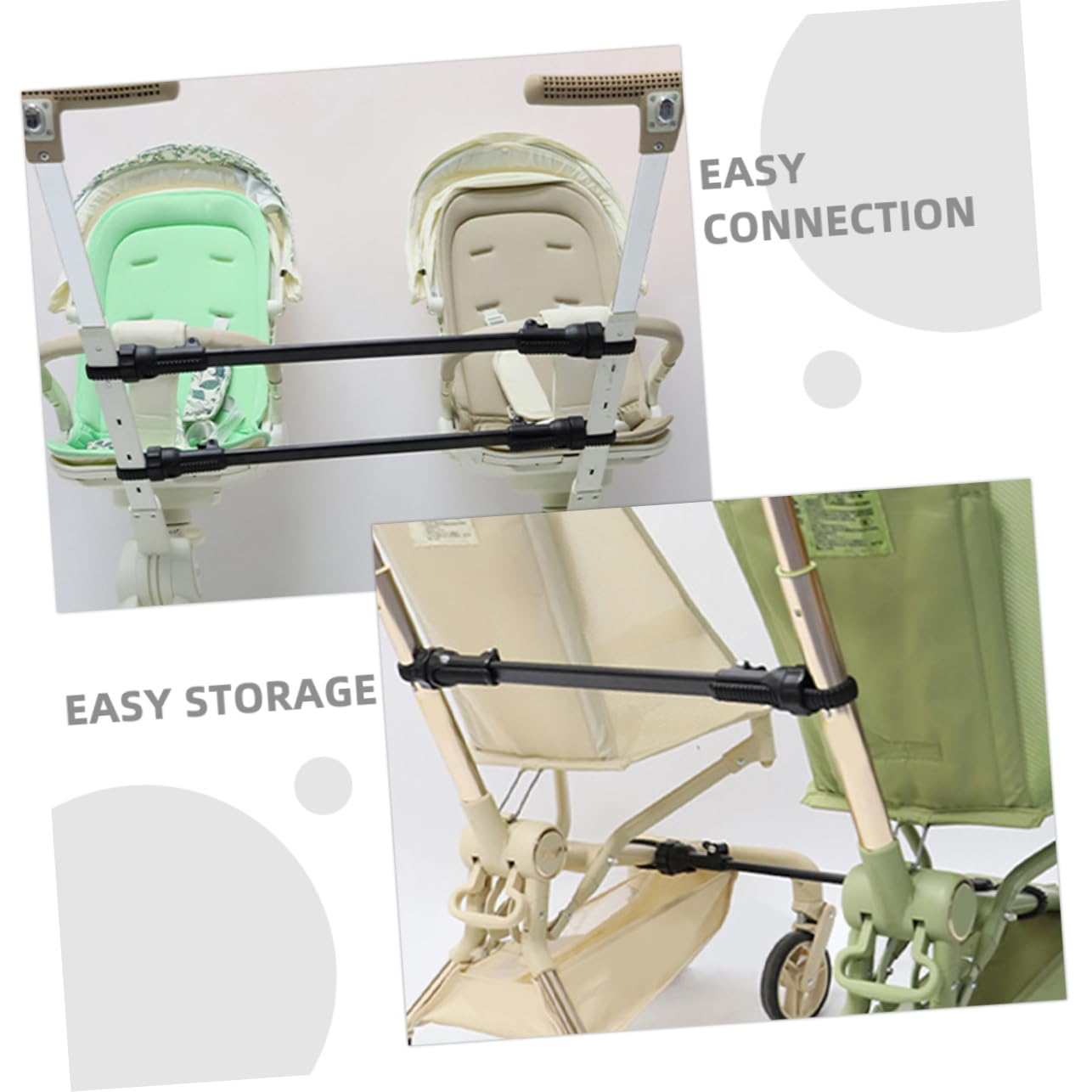 Hemobllo Verstellbare Kinderwagen-Verbindungsstücke für Zwillinge faltbare Adapter universelle Kompatibilität
