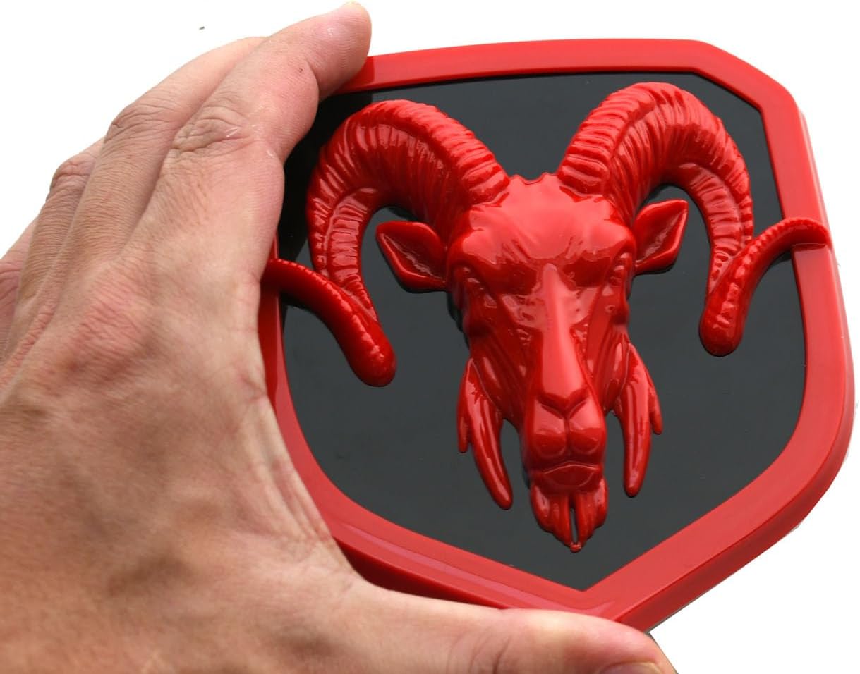 1x Custom Grille 3D Emblem Replacement for 2013–2018 RAM 1500 2500 3500 68140322AA Badge New (Red)