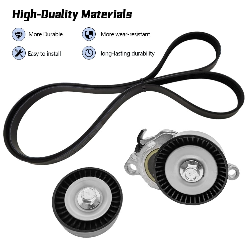 6PK2045 Serpentine Belt Kit Fit for Suzuki Grand Vitara 2009-2013 & SX4 2010-2013 Replace 1754054L00 36323 w/Tensioner and Idler Pulley