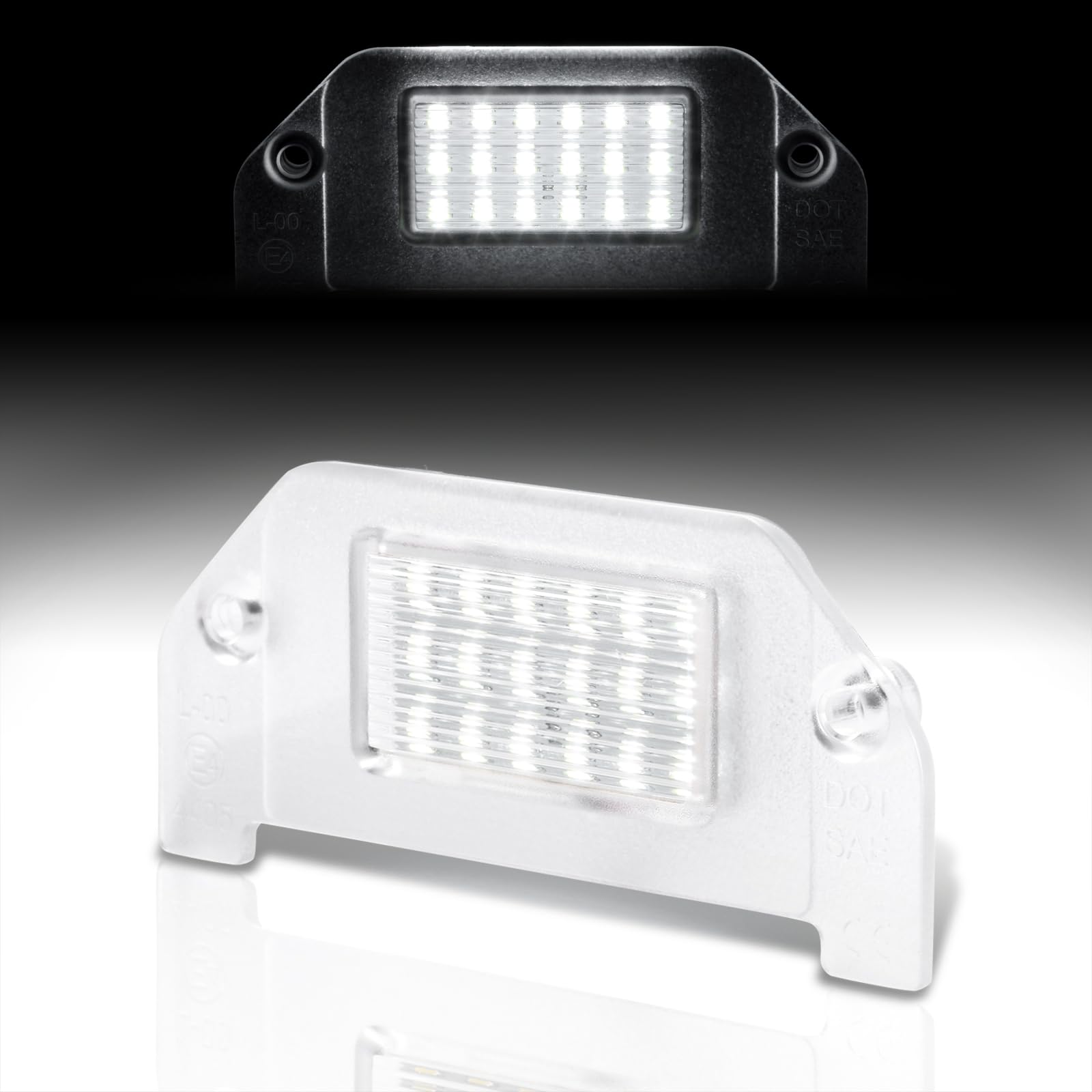 AJP Distributors SMD LED Bumper License Plate Light Tag Lamp Assembly Compatible/Replacement For 300 Charger Challenger Dart Avenger Magnum 2005 2006 2007 2008 2009 2010 2011 2012 2013 2014 2015 2016