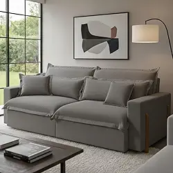 Sofá Retrátil e Reclinável Dubai com Molas Ensacadas, 1,90m. (Cinza)