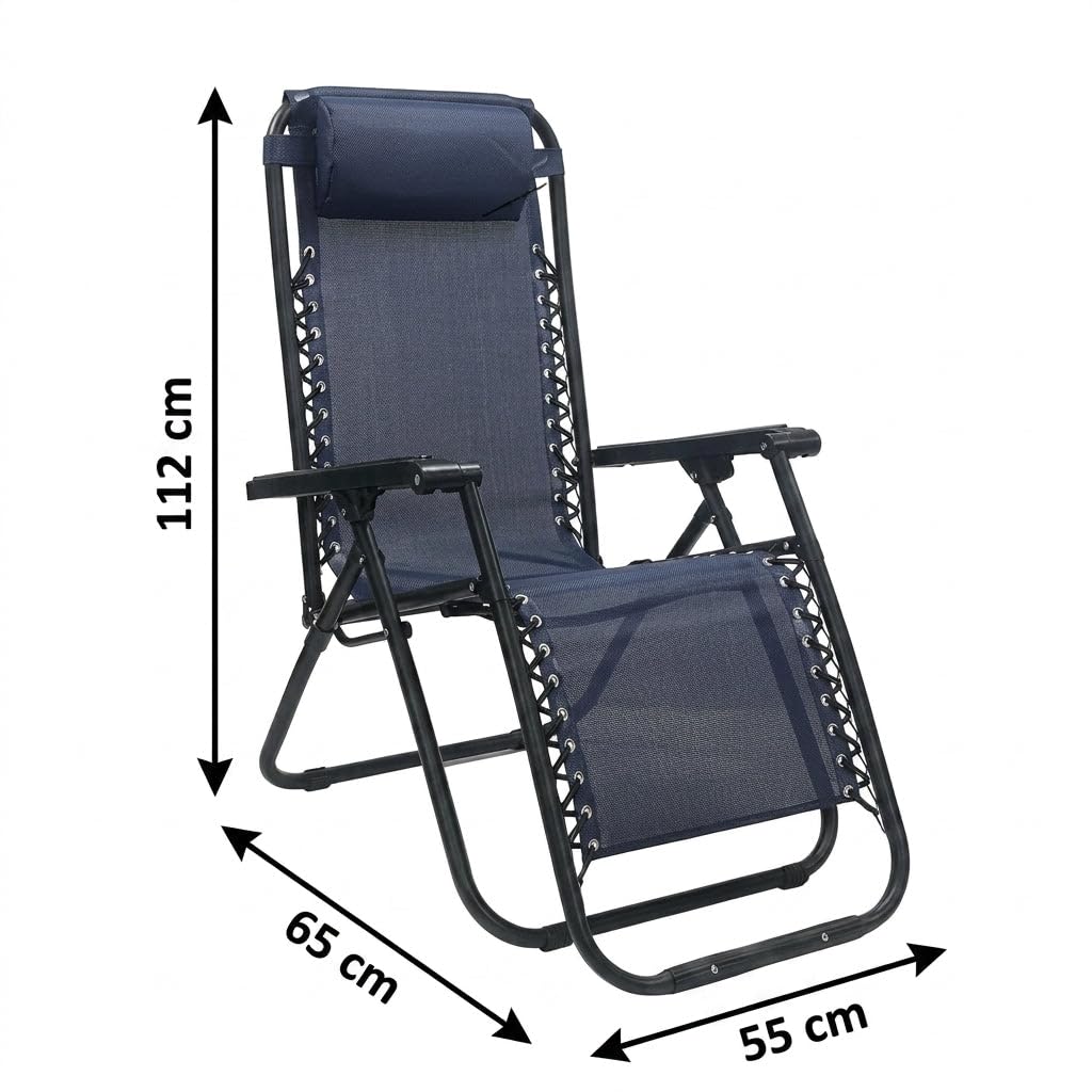 HEMAX Sdraio Zero Gravity Lettino Prendisole Regolabile Sedia – grigio