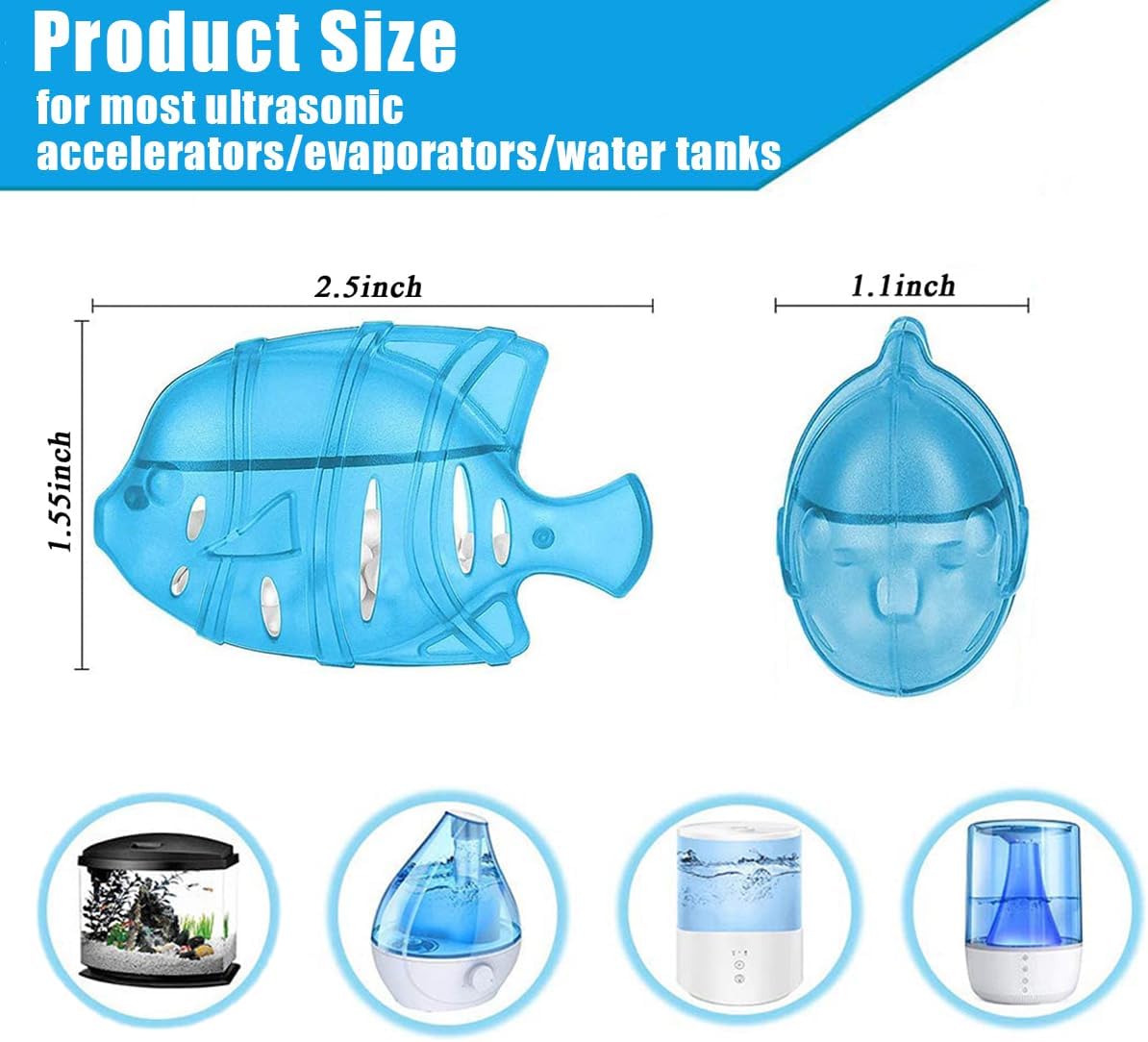 12PCS Universal Humidifier Tank Cleaner,Demineralization Cleaning Ball for Most Humidifier & Fish Tank, Purifies Water, Eliminates White Dust and Odor, Prevents Hard Water Build-Up