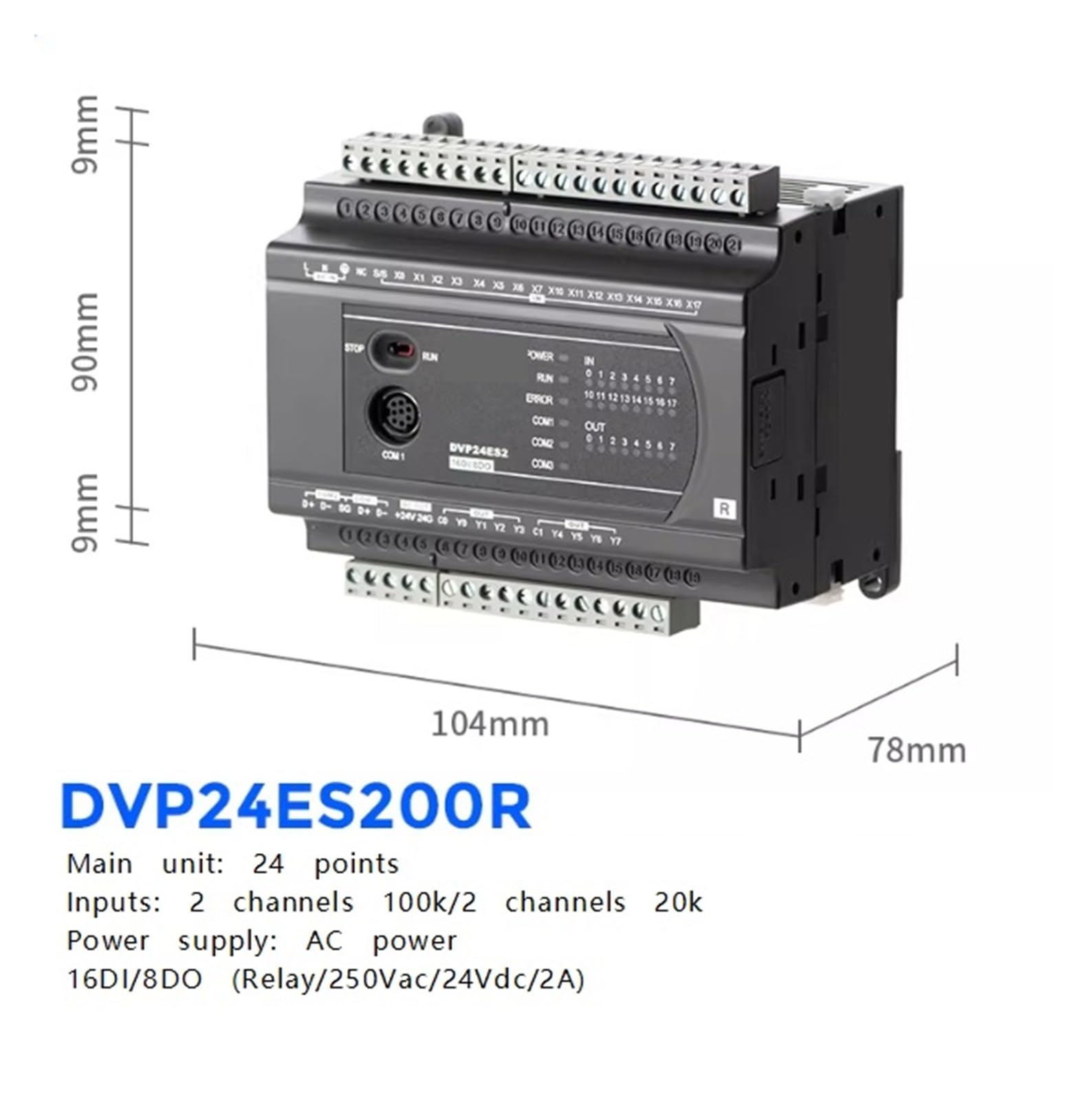 Controlador PLC DVP24ES200R Controlador lógico programable