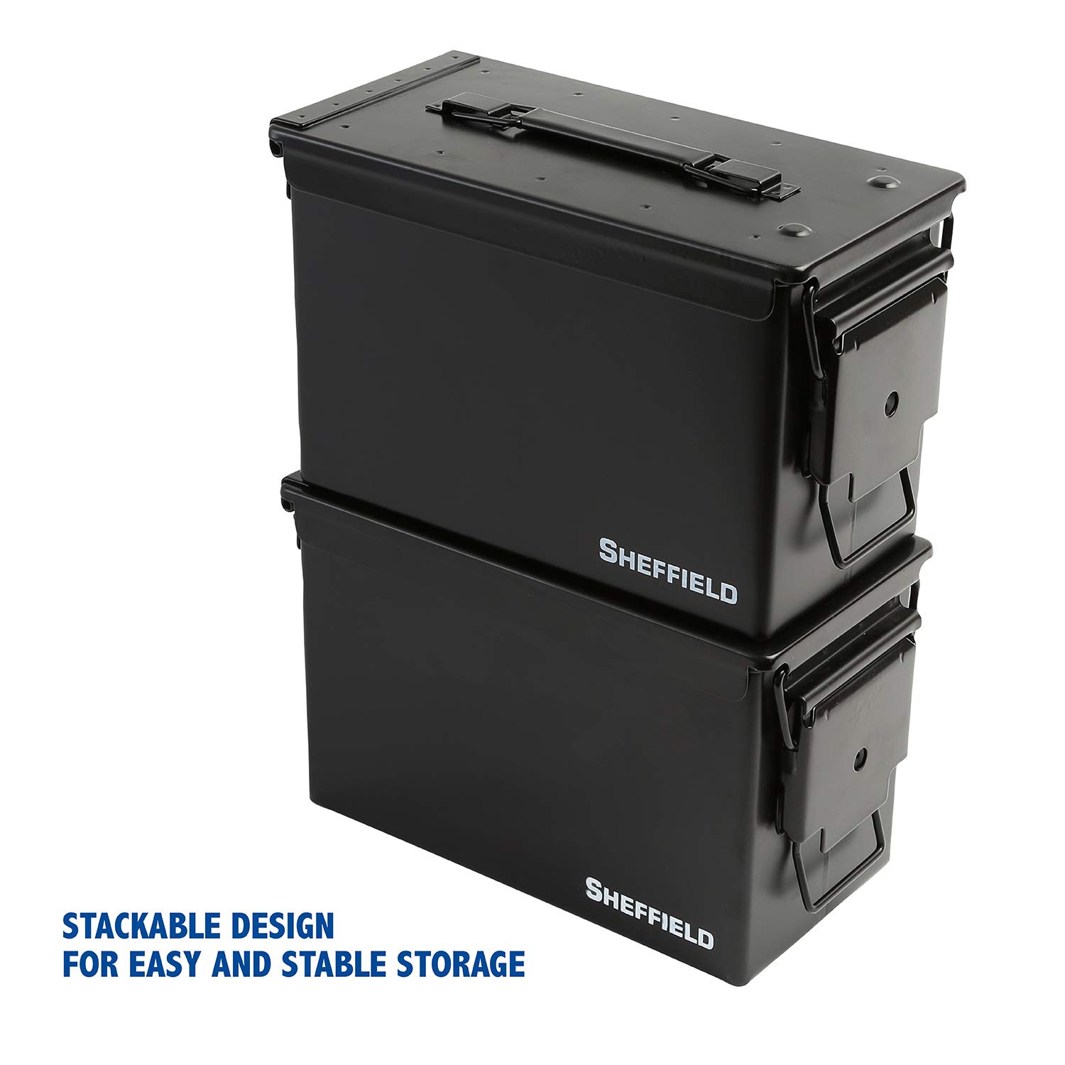 Sheffield Military Style Ammo Can, Airtight and WaterResistant Ammo