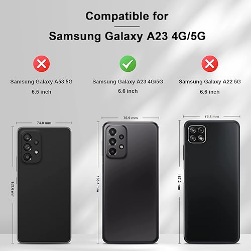 Miniatura 2 de Jasonyu Funda tipo cartera con tapa para Samsung Galaxy A23 5G4G, funda magnética de cuero con tarjetero, función atril, funda protectora duradera