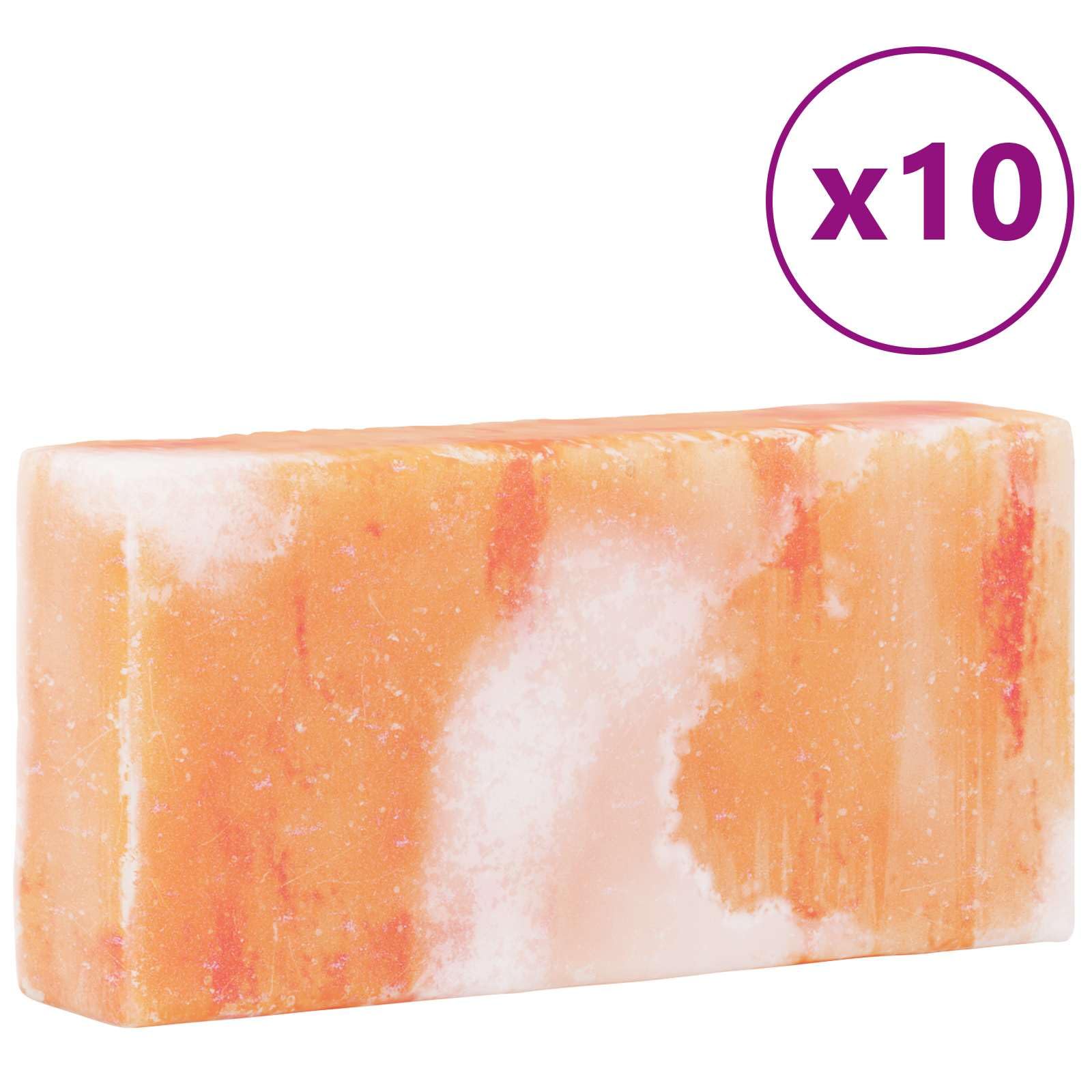 Kamienie solne, zestaw 10 sztuk, różowe dekoracyjne kryształy soli kamiennej do salonu, 20 x 10 x 5 cm