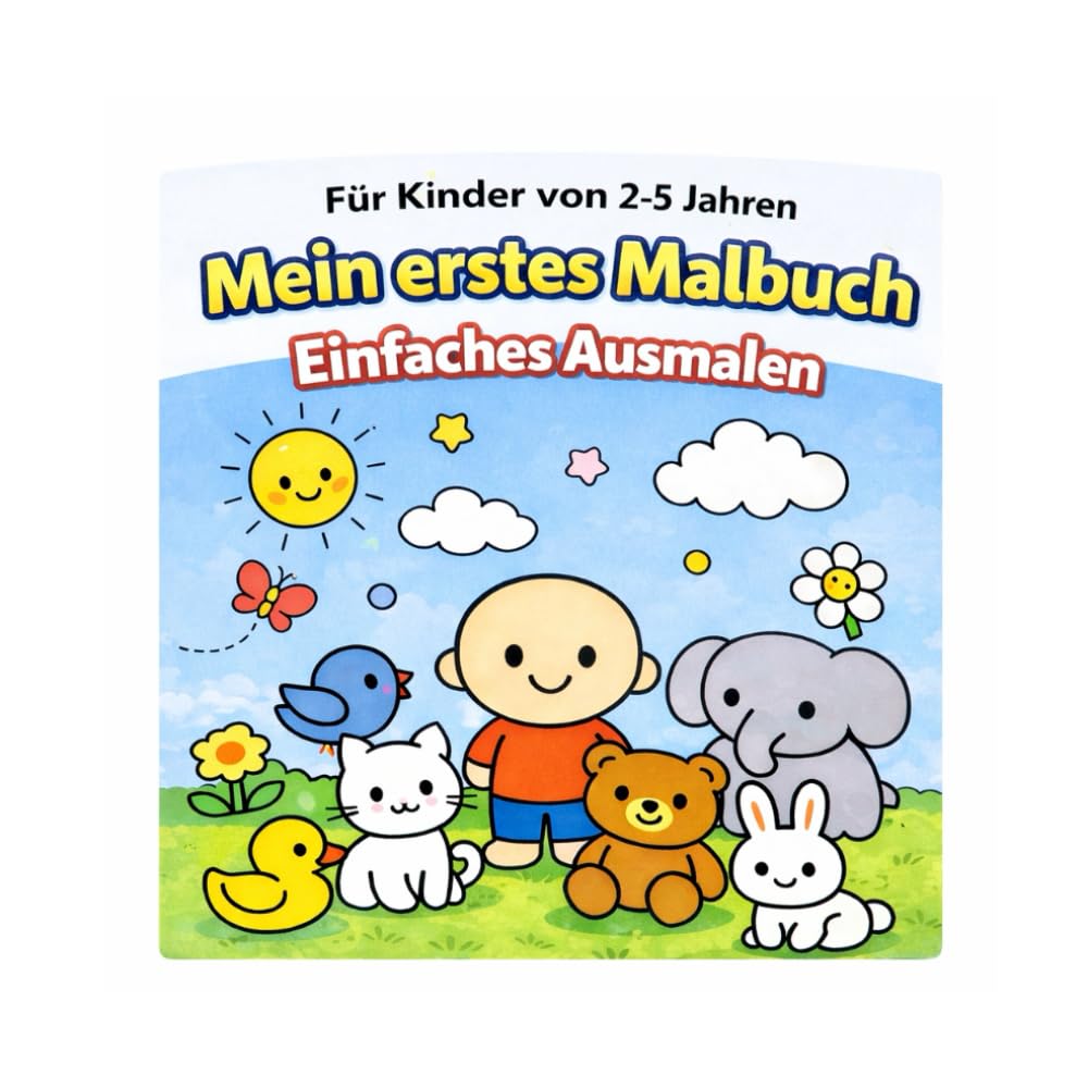Erstes Malen: Große einfache Formen Malbuch für Kinder von 2–5 Jahren: Einfaches Ausmalbuch für kleine Kinder