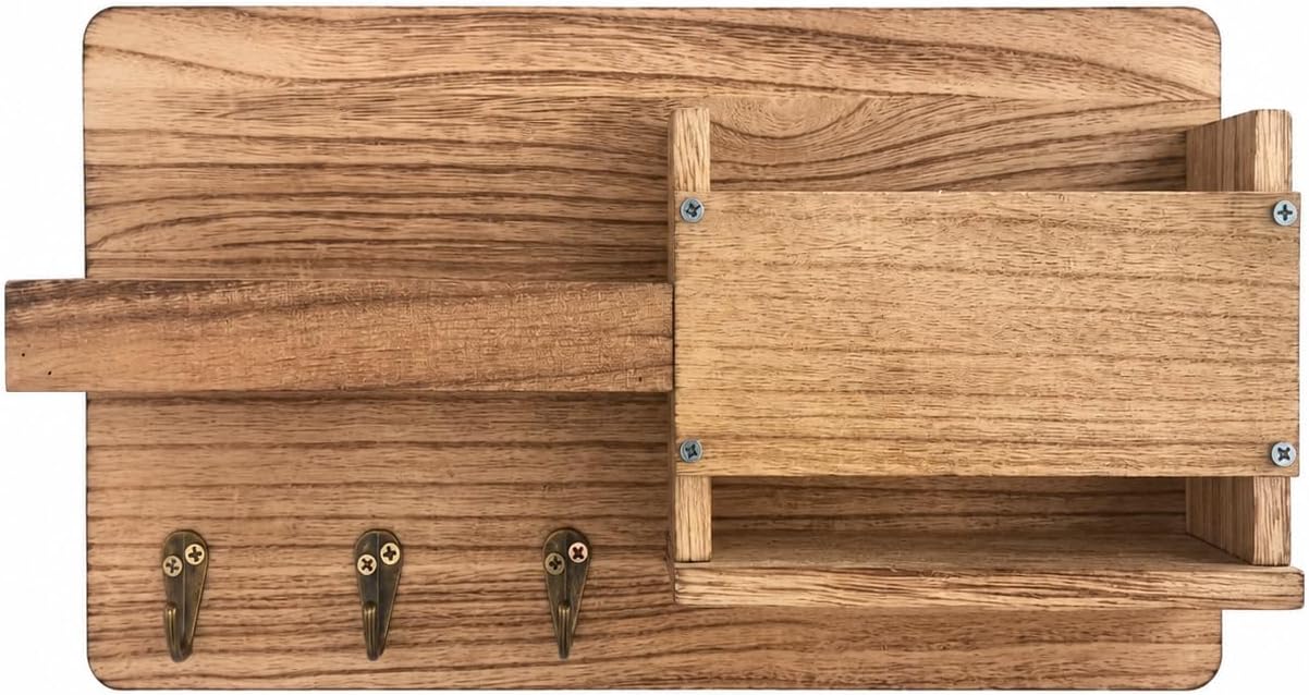 Rustic Wood Entryway Organizer
