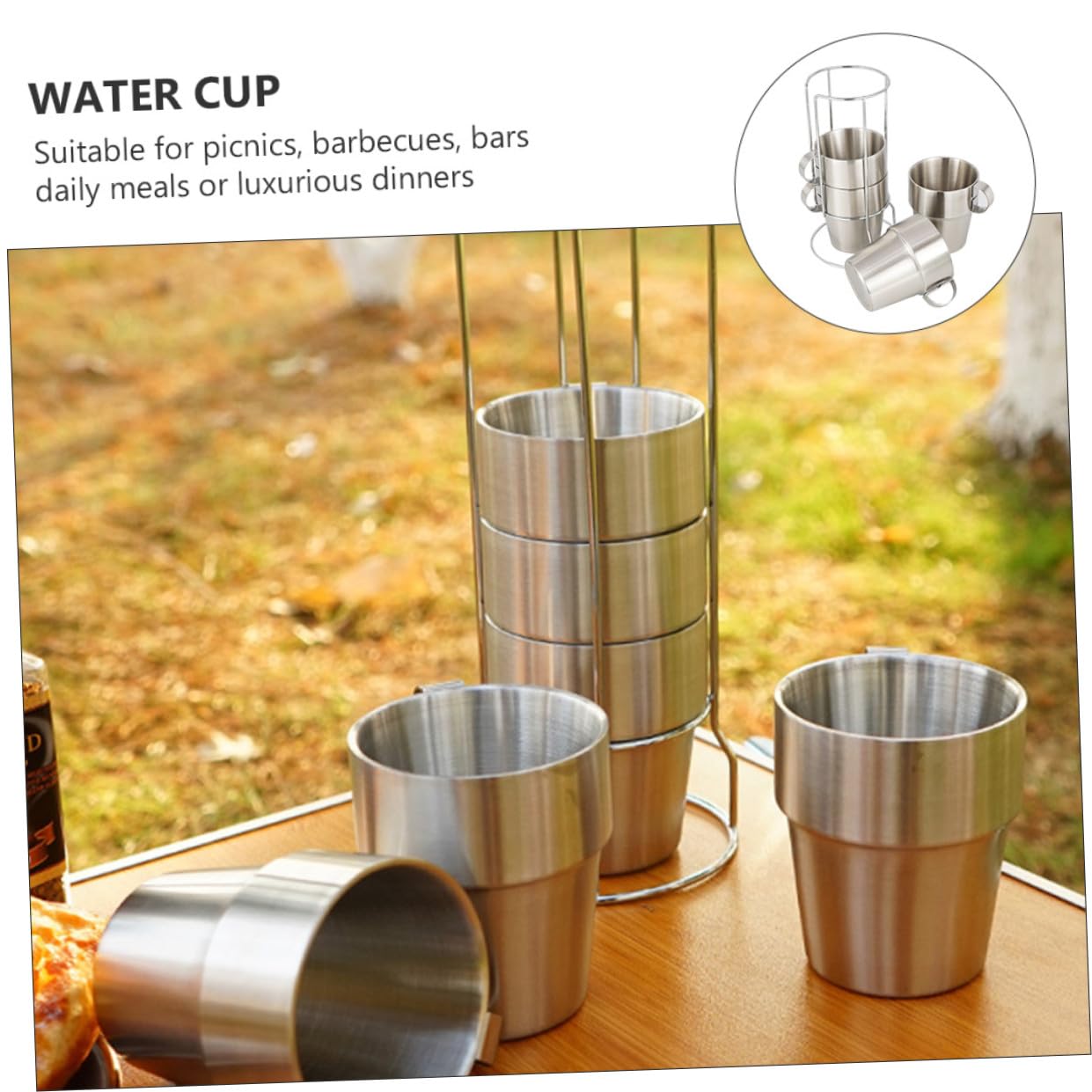 iplusmile Conjunto de 4 Tazas Térmicas de Acero Inoxidable Doble Capa, Anti-escaldad y Fáciles de Limpiar, Ideales para Picnic y Uso al Aire Libre