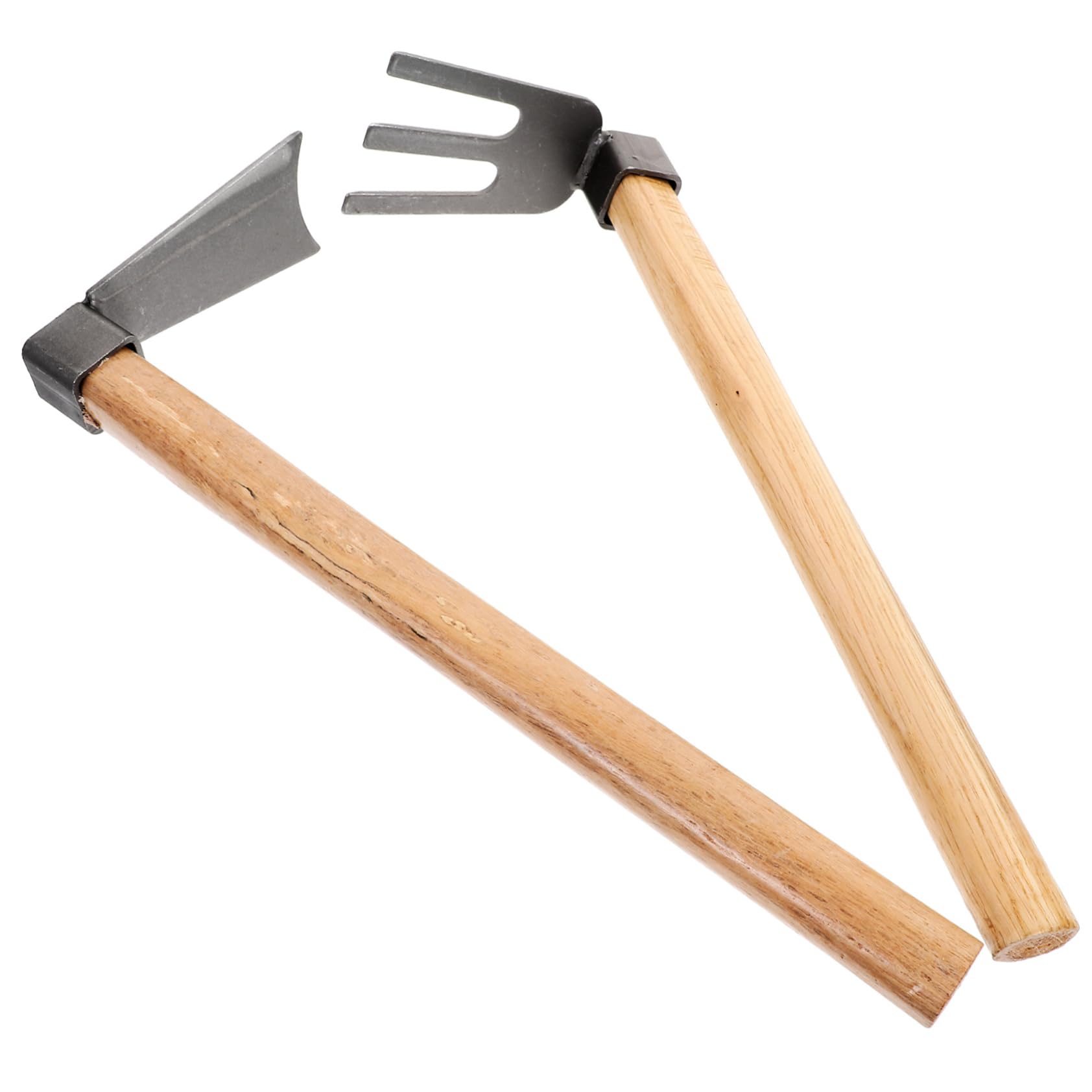 Abaodam Ergonomic Garden Hoe Wooden Handle Compact Rake for Outdoor Planting Vegetable Farming Lawn Maintenance