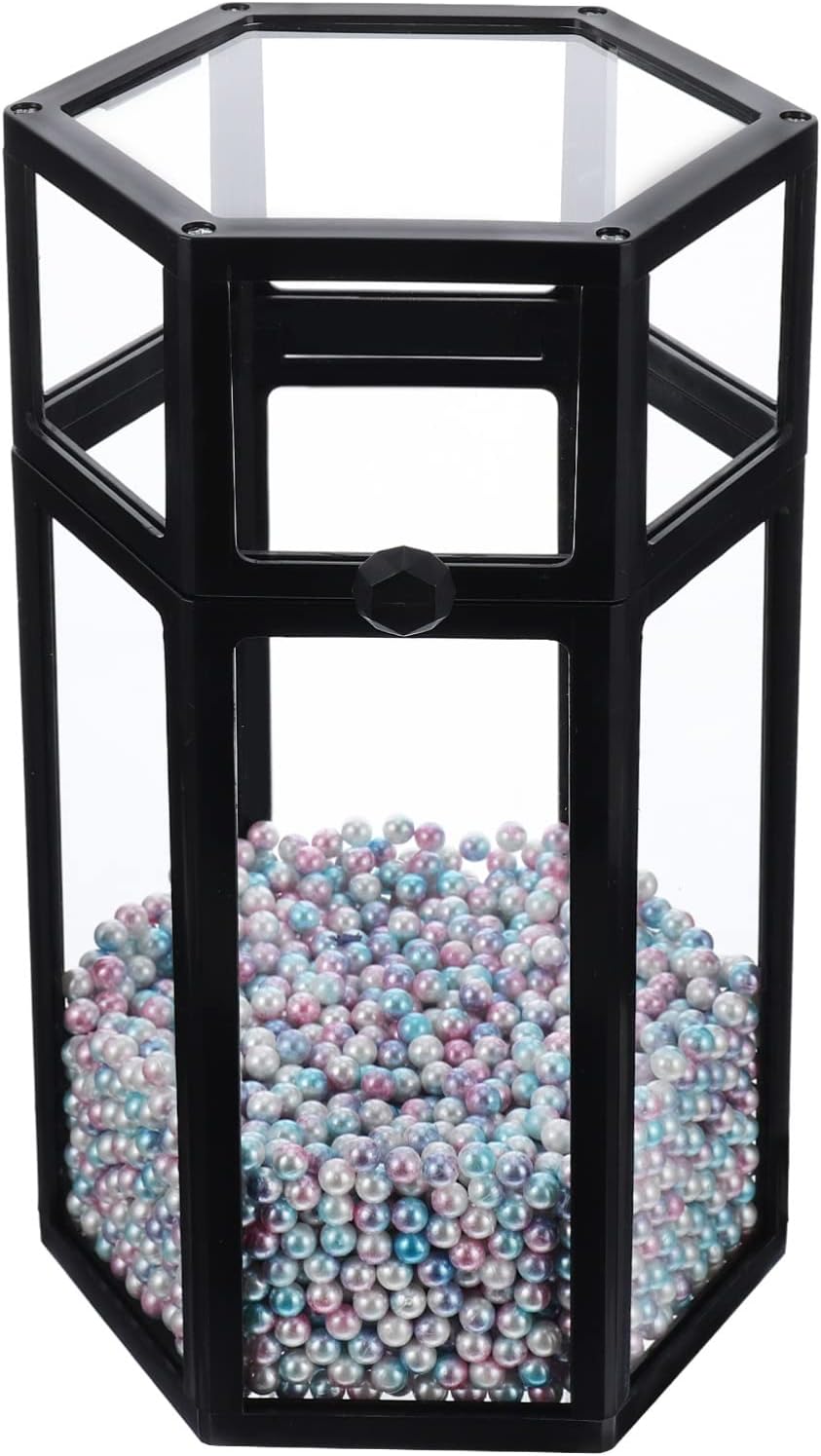 Luxshiny Acrylic Organizers Pencil Holder Makeup Brush Holder Vintage Brush Holder Makeup Brush Storage Box With Lid And Colorful Pearls Makeup Brush Holder Aesthetic