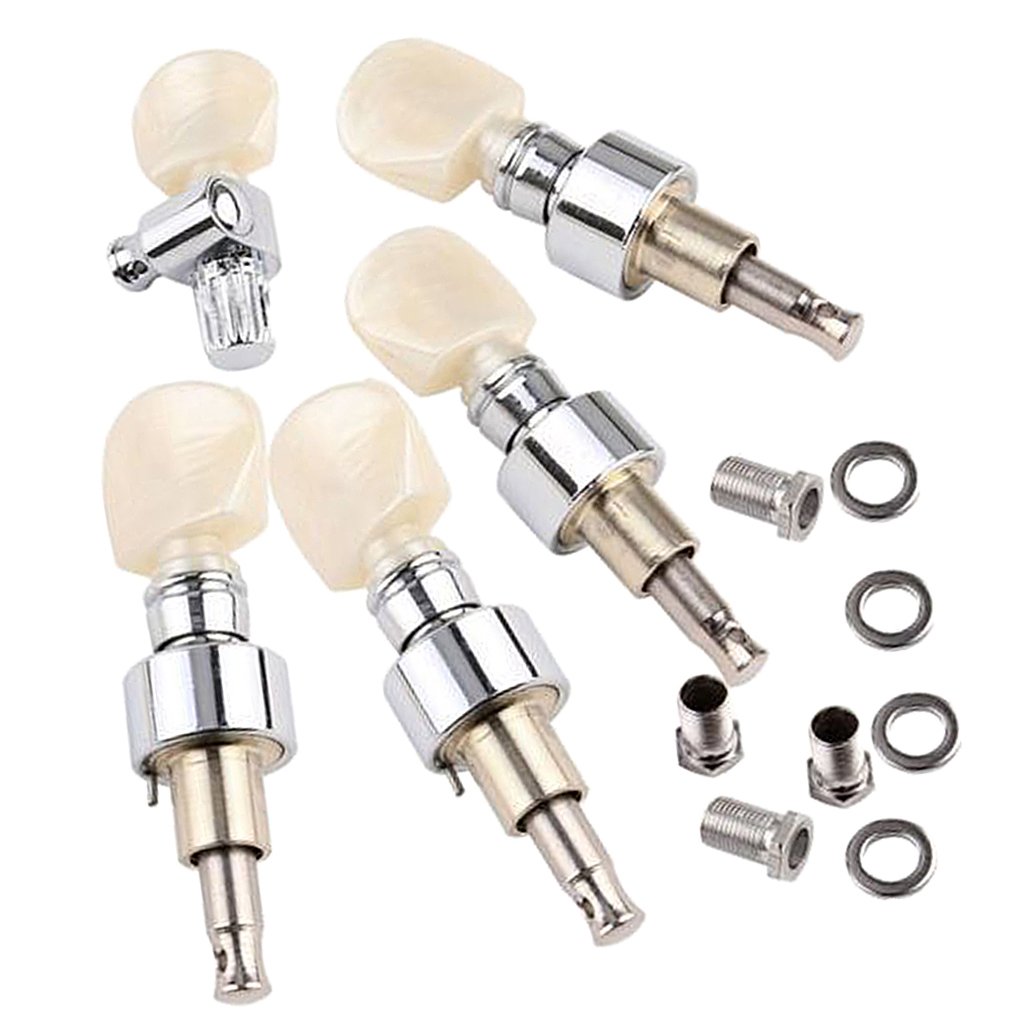 5 cuerdas Banjo Perlado Máquina Cabezales Botón Tuning Pegs Tuners Reemplazos