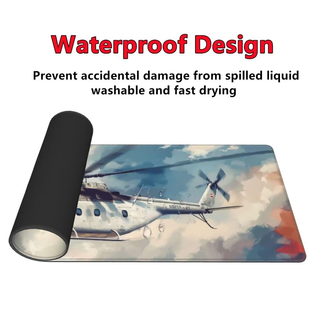 Tappetino Mouse Aereo Gaming Mouse Pad Cielo Tappetino Mouse XXL 1200×600×3MM Migliora Precisione e Velocità Mouse Gaming Tappetino Scrivania con Base in Gomma e Bordi Cuciti per Ufficio e Gaming