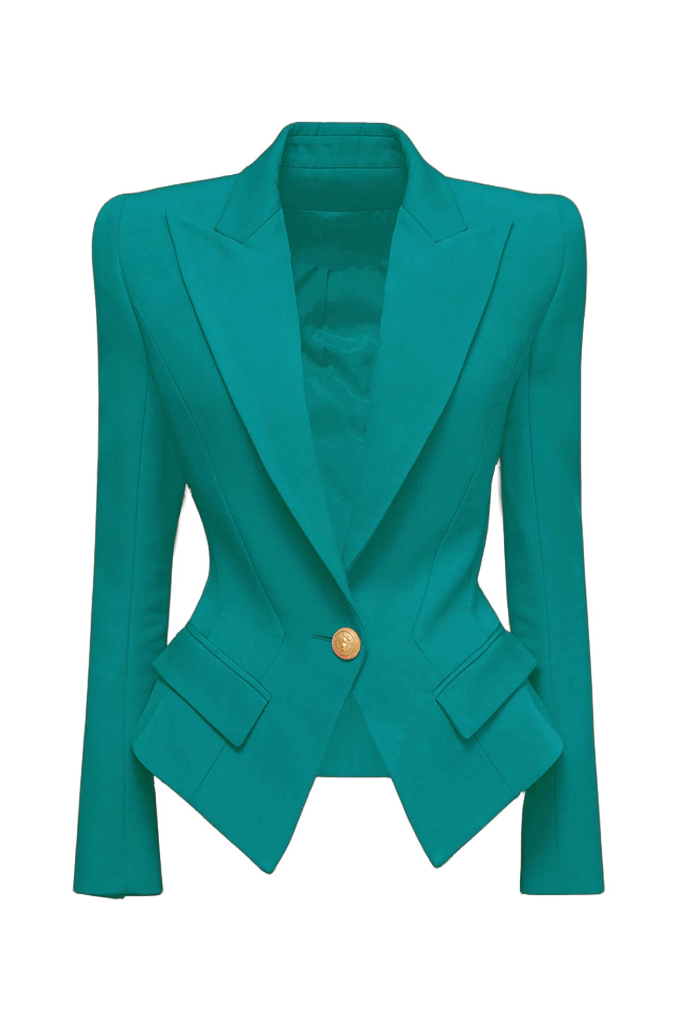 Womens Blazer Peaked Lapel Business Blazers for Women Casual Tailored One Button Blazer Work Jacket