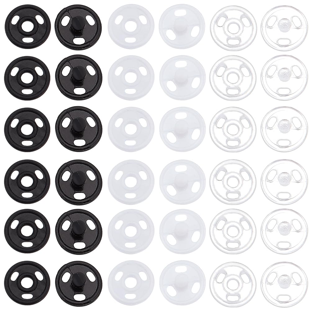 Boutons pression 4 mm invisibles en plastique transparent avec leur pince de pose précise
