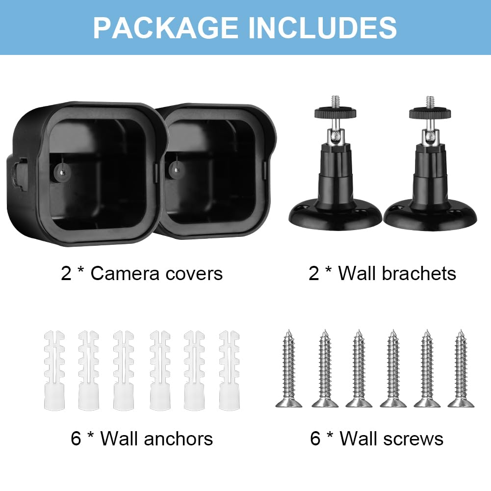 OFFCUP Blink Outdoor Supporto per Fotocamera, Regolabile da Parete con Custodia Protettiva, Blink Supporto per Fotocamera da Esterni, per fotocamera Blink outdoor camera （Nero 2 Pezzo）