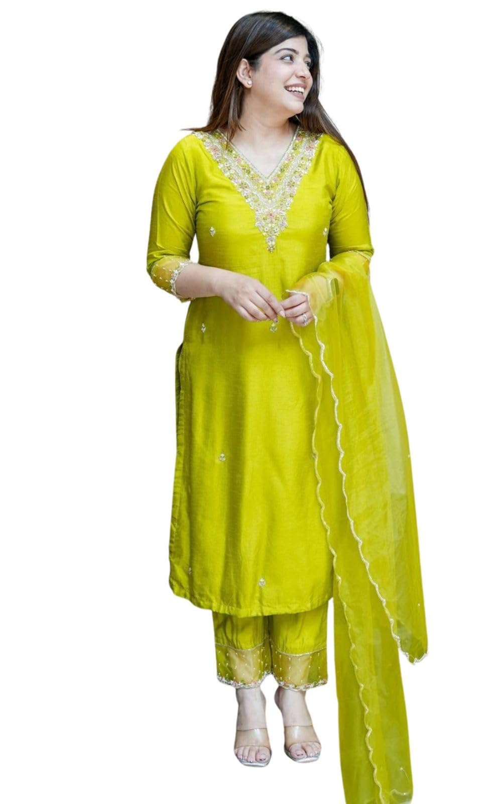 Kurta for Women with Dupatta Party Dress Ethnic Wedding Latest Festive Kurti Stylish Anarkali Kurta Traditional Outfit Chikankari Style Cotton Summer Elegant Office Wear & Design.-image-34
